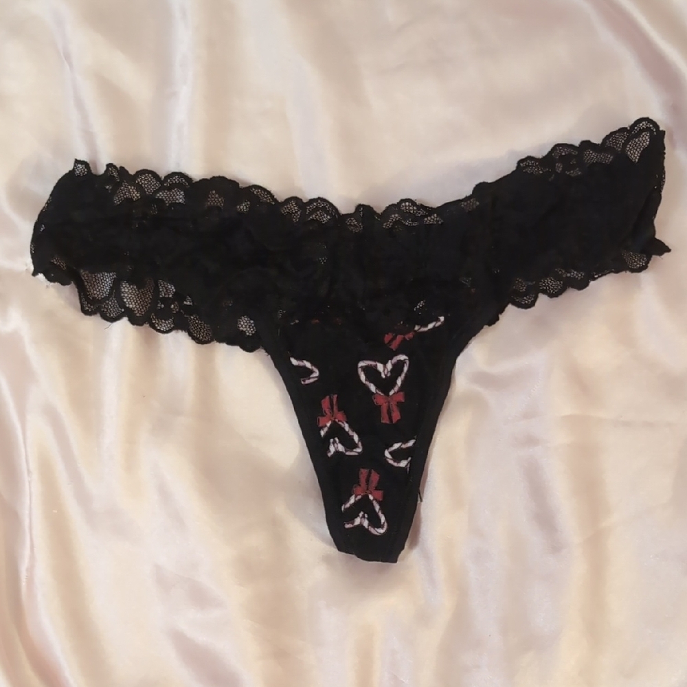 Victoria's Secret Black Lace Thong